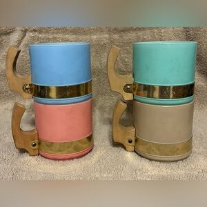 Siesta Ware set of 4 mug coffee glass mugs pastel colors